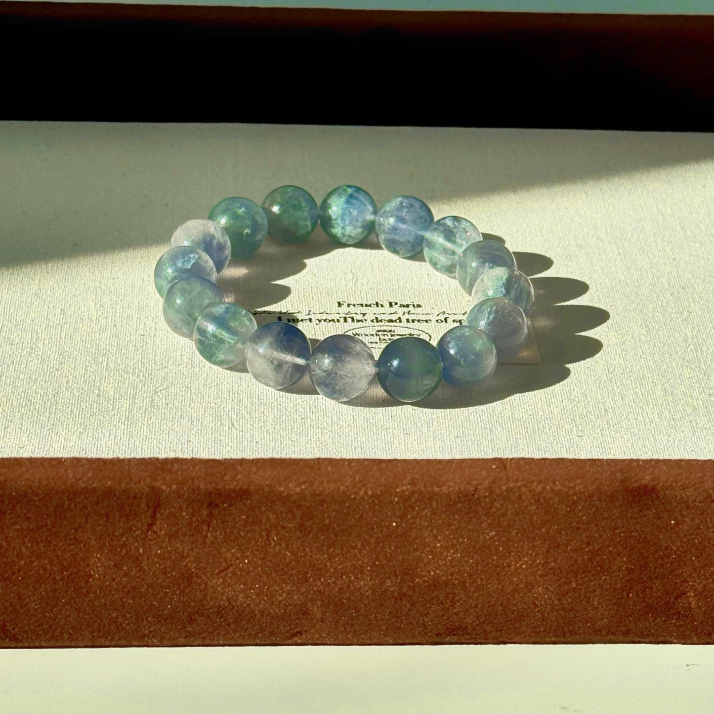 Blue-Green Fluorite Crystal Bracelet - Sparkling Elegance for Mindful Awareness and Inner Calm