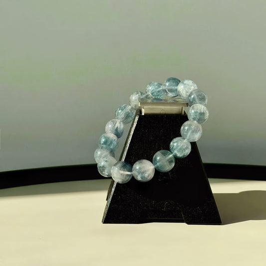 Blue-Green Fluorite Crystal Bracelet - Sparkling Elegance for Mindful Awareness and Inner Calm