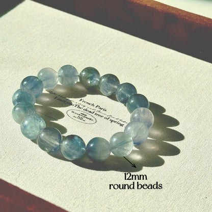 Blue-Green Fluorite Crystal Bracelet - Sparkling Elegance for Mindful Awareness and Inner Calm