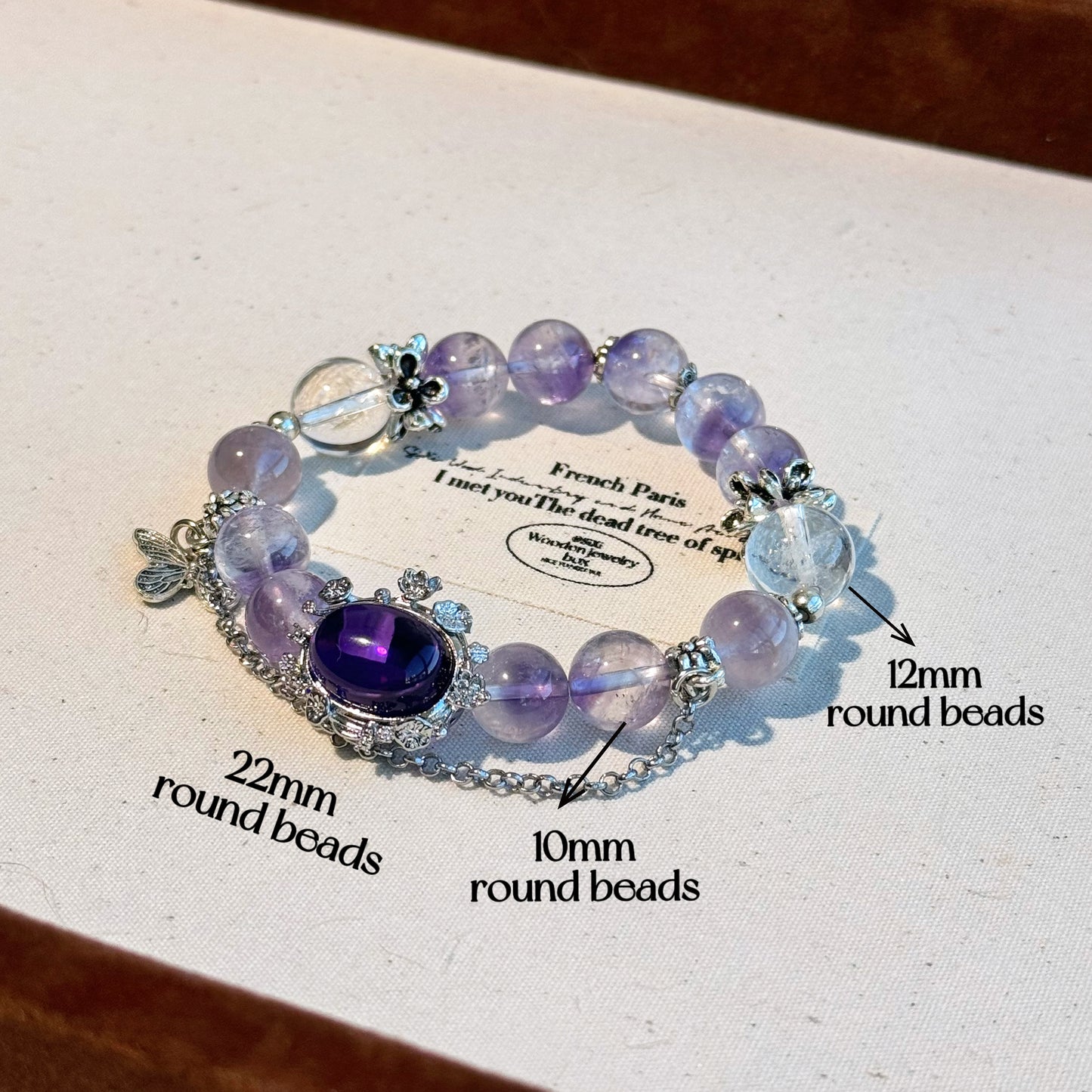 Ethereal Amethyst Bracelet - Attract Wealth & Positive Energy, Promote Restful Sleep, Natural Purple Crystal Beaded Jewelry Gift