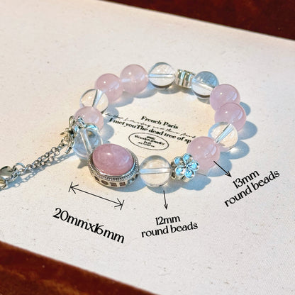 Blossom Serenity Bracelet  - Attract Harmony & Romance, Promote Emotional Balance, Natural Pink Crystal Beaded Jewelry Gift