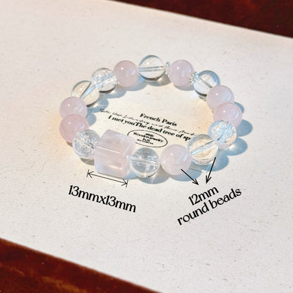 Rose Dreamweaver Bracelet - Ethereal Pink Quartz, Promotes Love & Serenity, Handcrafted Crystal Jewelry