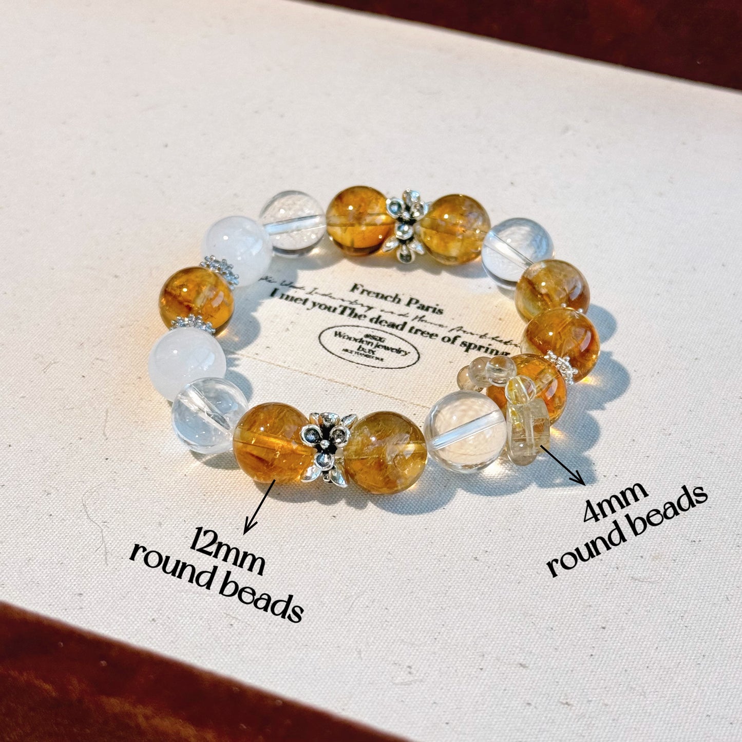 Luna's Amber Kiss Bracelet - Moonlit Charm with Citrine Aura