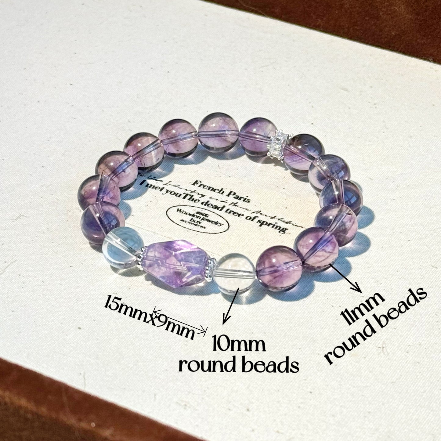 Sky Horizon Amethyst & Clear Quartz Bracelet - Embrace the Cosmic Beauty and Balance of the Skies