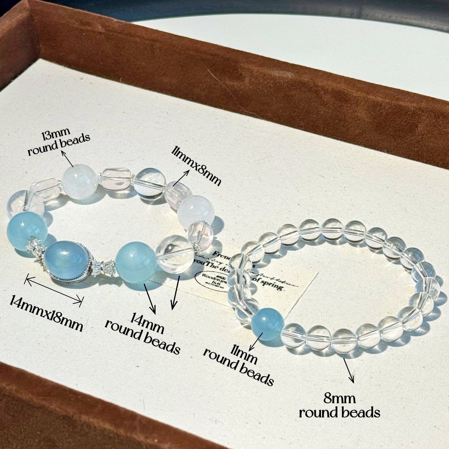 Aetherial Canvas Crystals - Sea Blue & Clear Quartz Bracelet for Serene Style