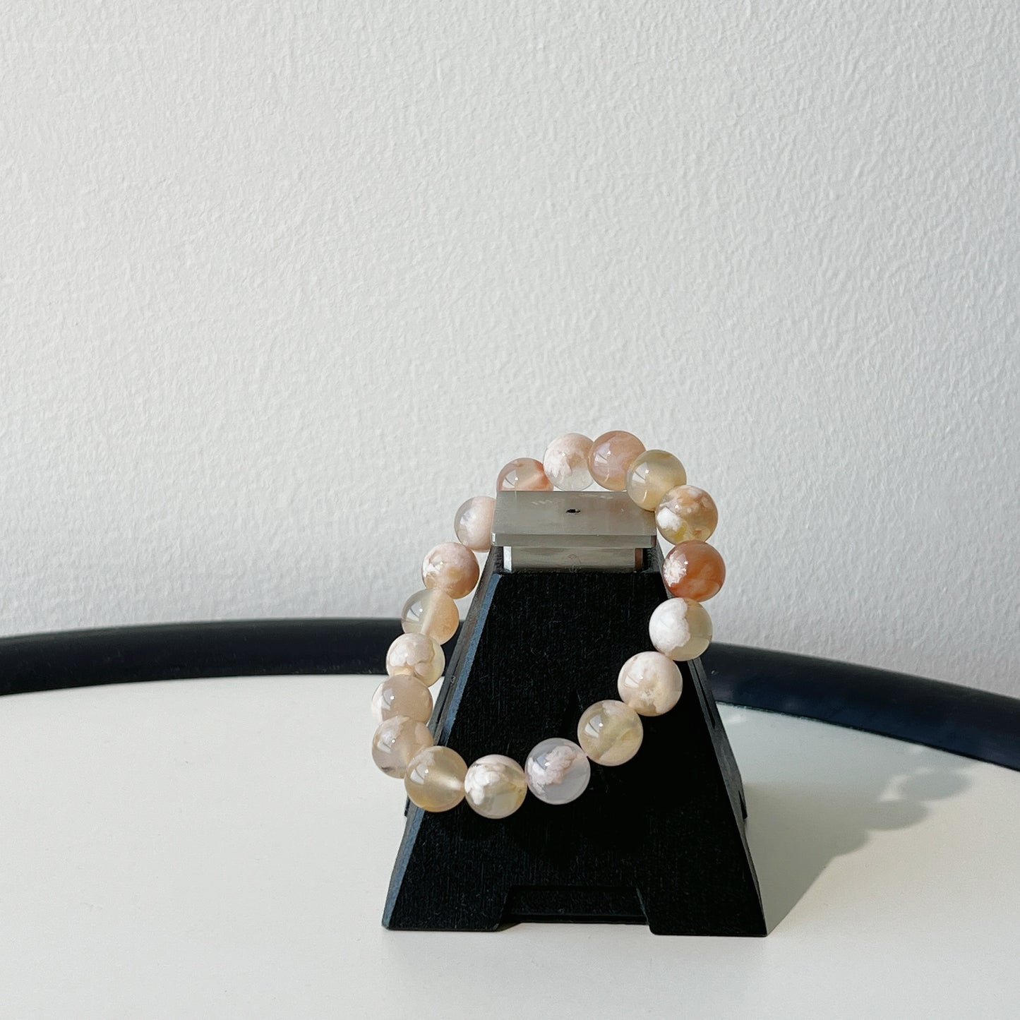 Sakura Agate Bracelet - Delicate Pink Gemstone Beads, Elegant and Timeless Beauty