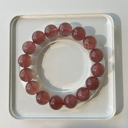 Strawberry Crystal Bracelet - Spark Joy and Love with Vibrant Gemstone Beads