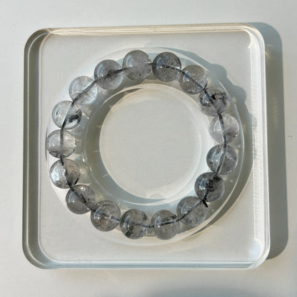 Herkimer Diamond Bracelet - Natural Clear Quartz Crystal Beads for Healing and Energy