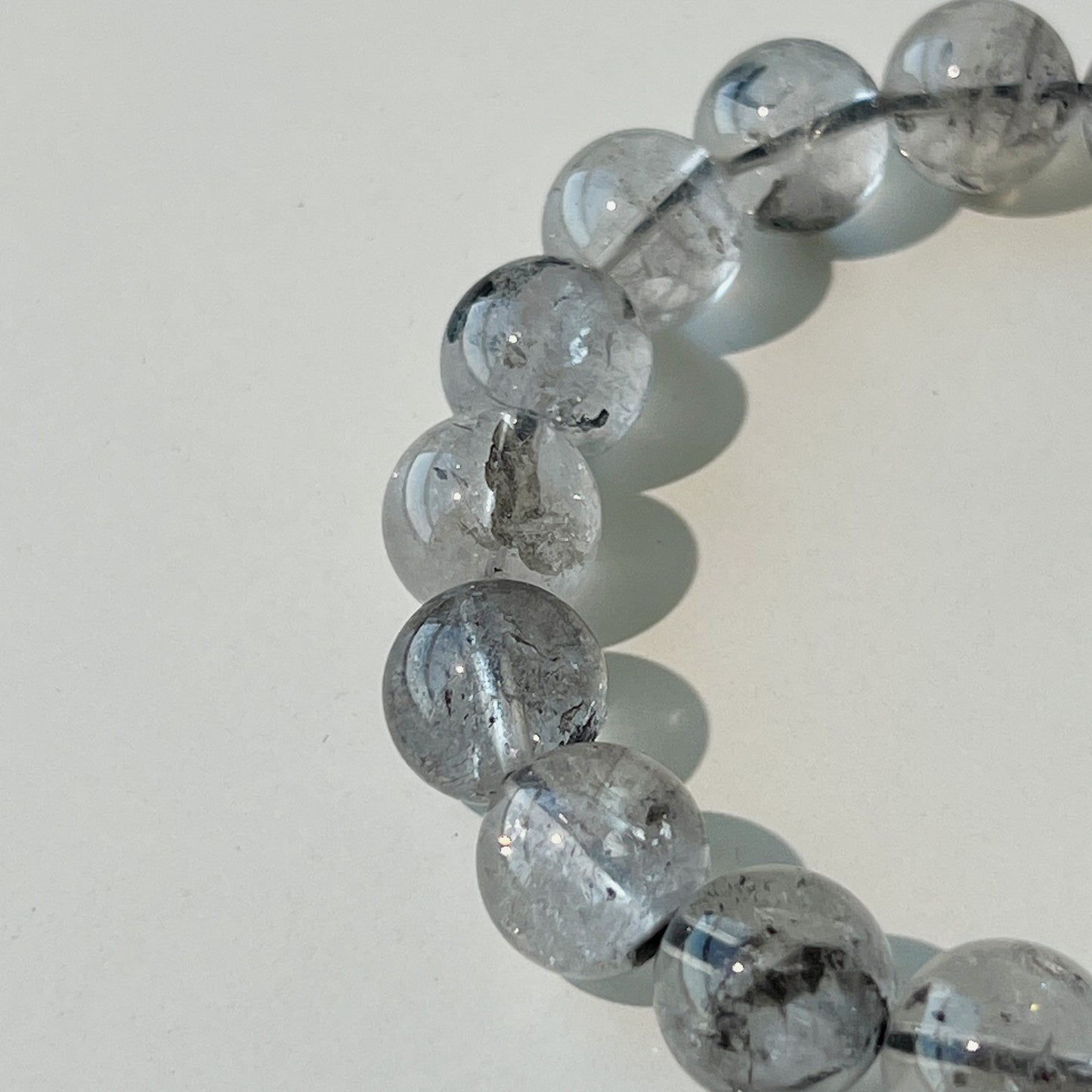 Herkimer Diamond Bracelet - Natural Clear Quartz Crystal Beads for Healing and Energy