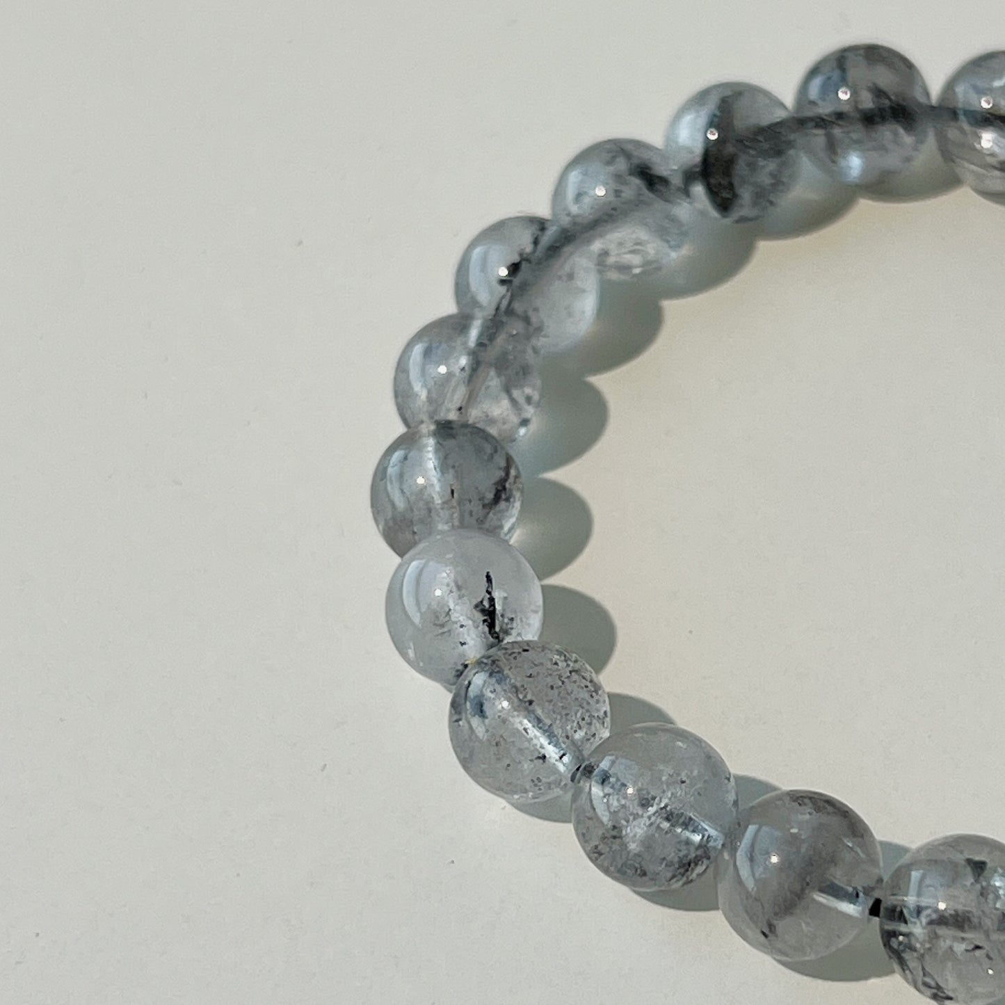 Herkimer Diamond Bracelet - Natural Clear Quartz Crystal Beads for Healing and Energy