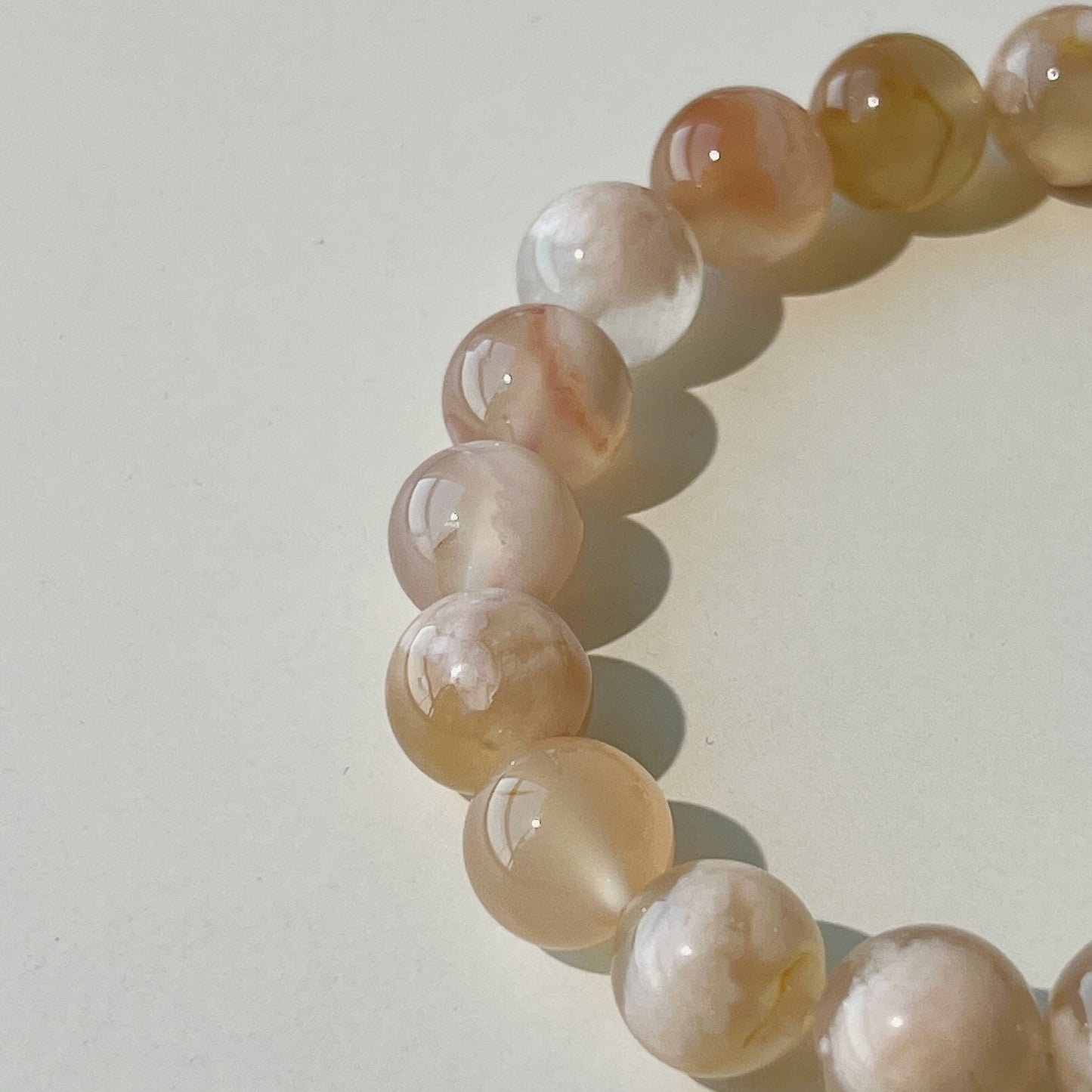 Sakura Agate Bracelet - Delicate Pink Gemstone Beads, Elegant and Timeless Beauty