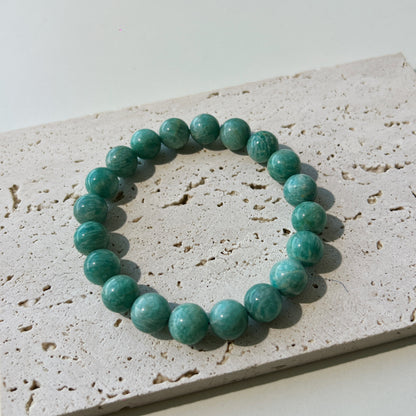 Amazonite Aura Bracelet - Embrace the Calming Energy of Nature's Blue-Green Gemstones