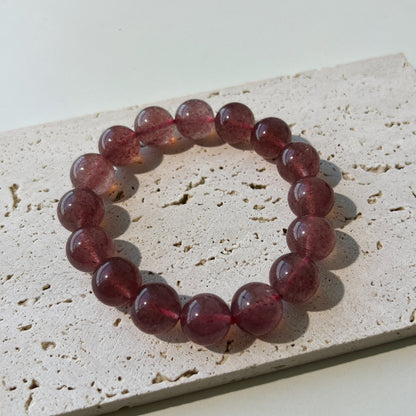 Strawberry Crystal Bracelet - Spark Joy and Love with Vibrant Gemstone Beads