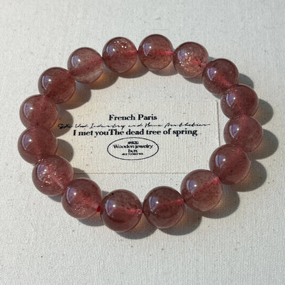 Strawberry Crystal Bracelet - Spark Joy and Love with Vibrant Gemstone Beads