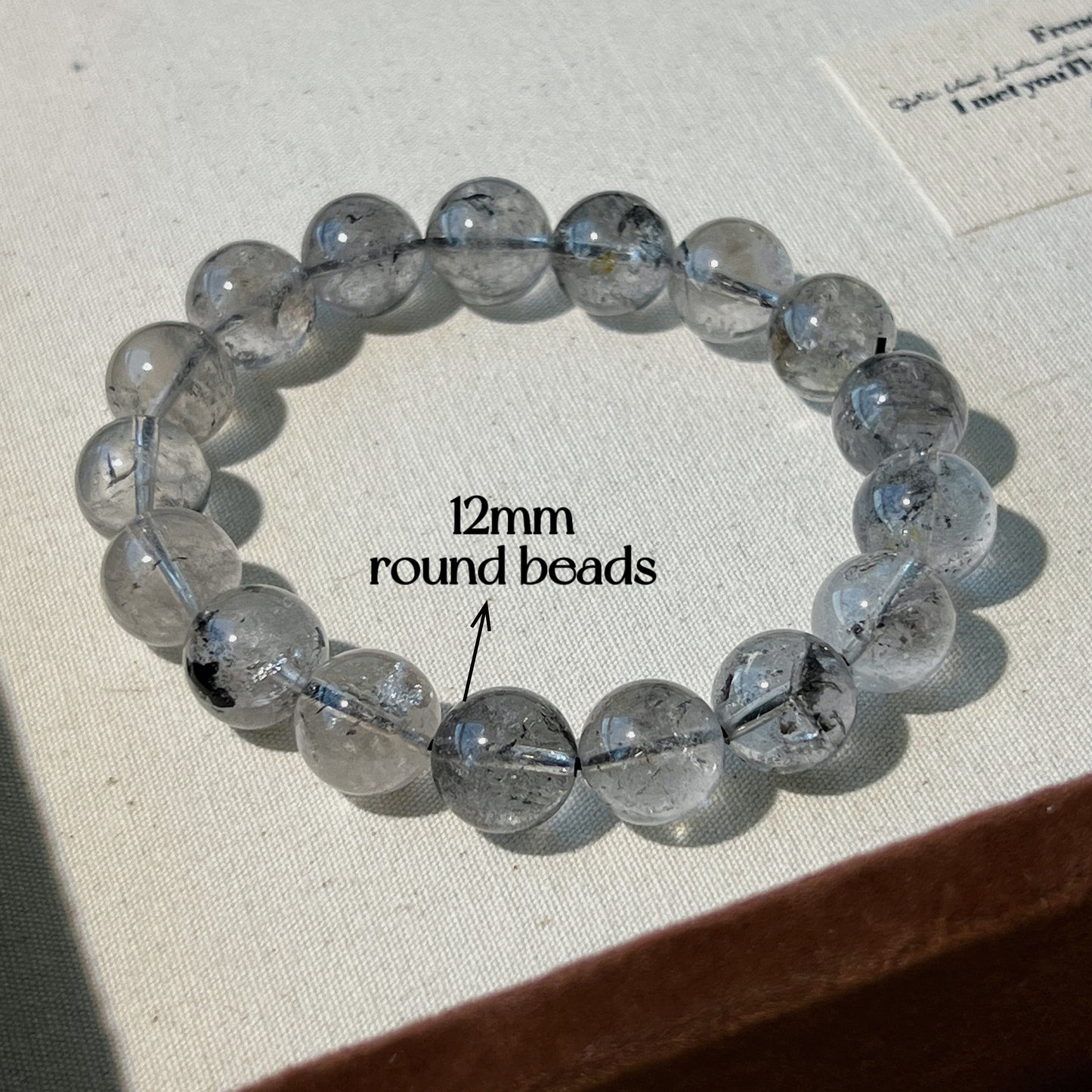 Herkimer Diamond Bracelet - Natural Clear Quartz Crystal Beads for Healing and Energy