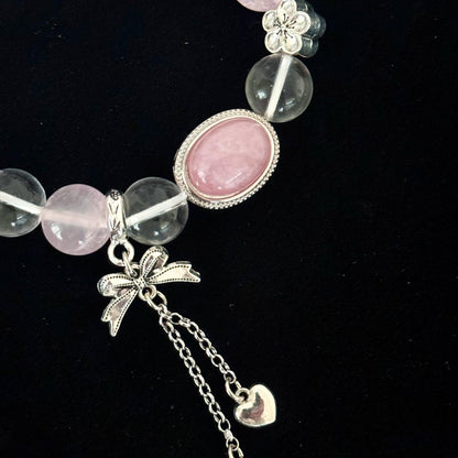 Blossom Serenity Bracelet  - Attract Harmony & Romance, Promote Emotional Balance, Natural Pink Crystal Beaded Jewelry Gift