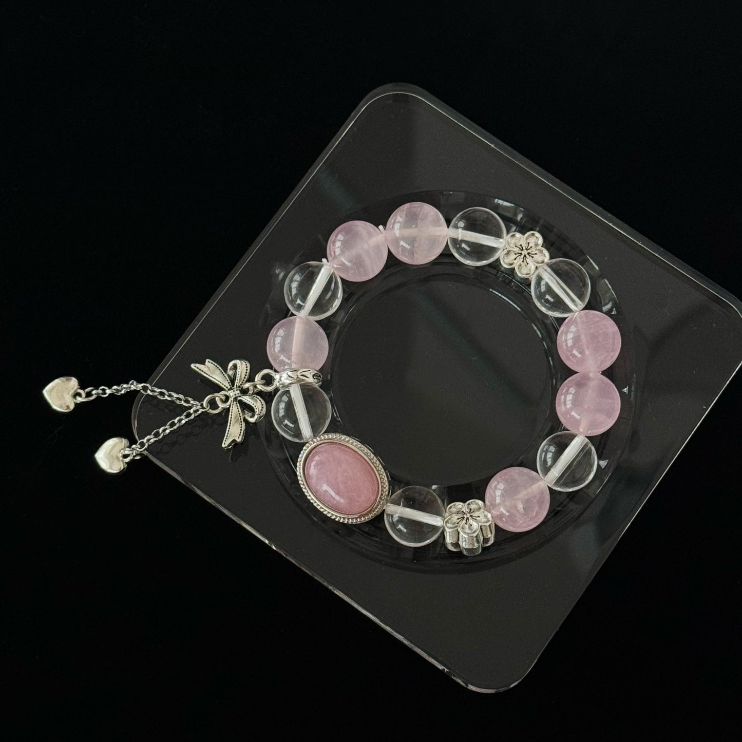 Blossom Serenity Bracelet  - Attract Harmony & Romance, Promote Emotional Balance, Natural Pink Crystal Beaded Jewelry Gift