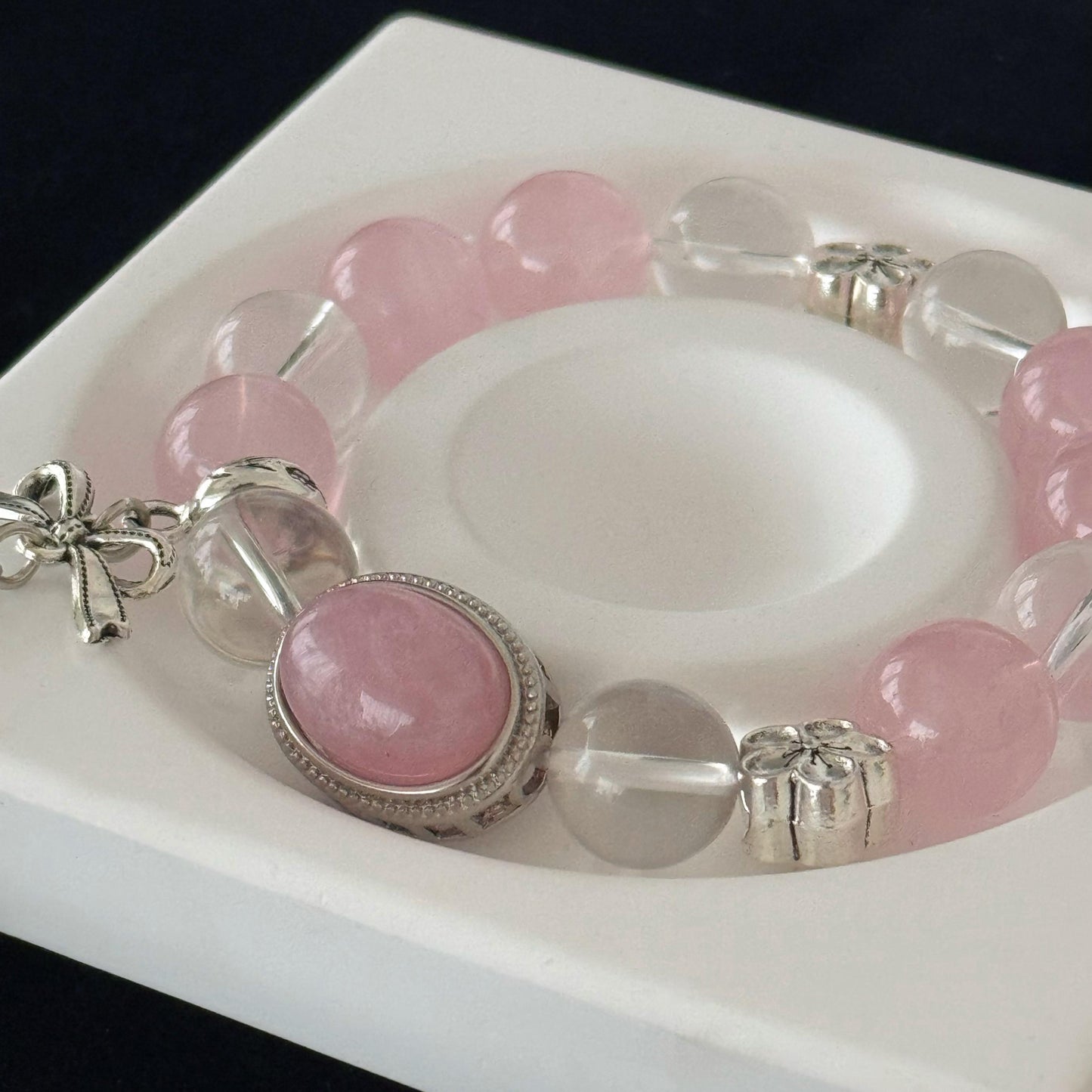 Blossom Serenity Bracelet  - Attract Harmony & Romance, Promote Emotional Balance, Natural Pink Crystal Beaded Jewelry Gift