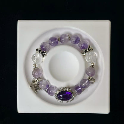 Ethereal Amethyst Bracelet - Attract Wealth & Positive Energy, Promote Restful Sleep, Natural Purple Crystal Beaded Jewelry Gift