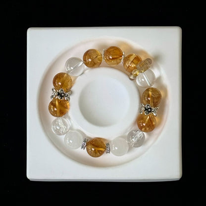 Luna's Amber Kiss Bracelet - Moonlit Charm with Citrine Aura