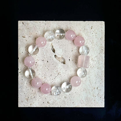 Rose Dreamweaver Bracelet - Ethereal Pink Quartz, Promotes Love & Serenity, Handcrafted Crystal Jewelry