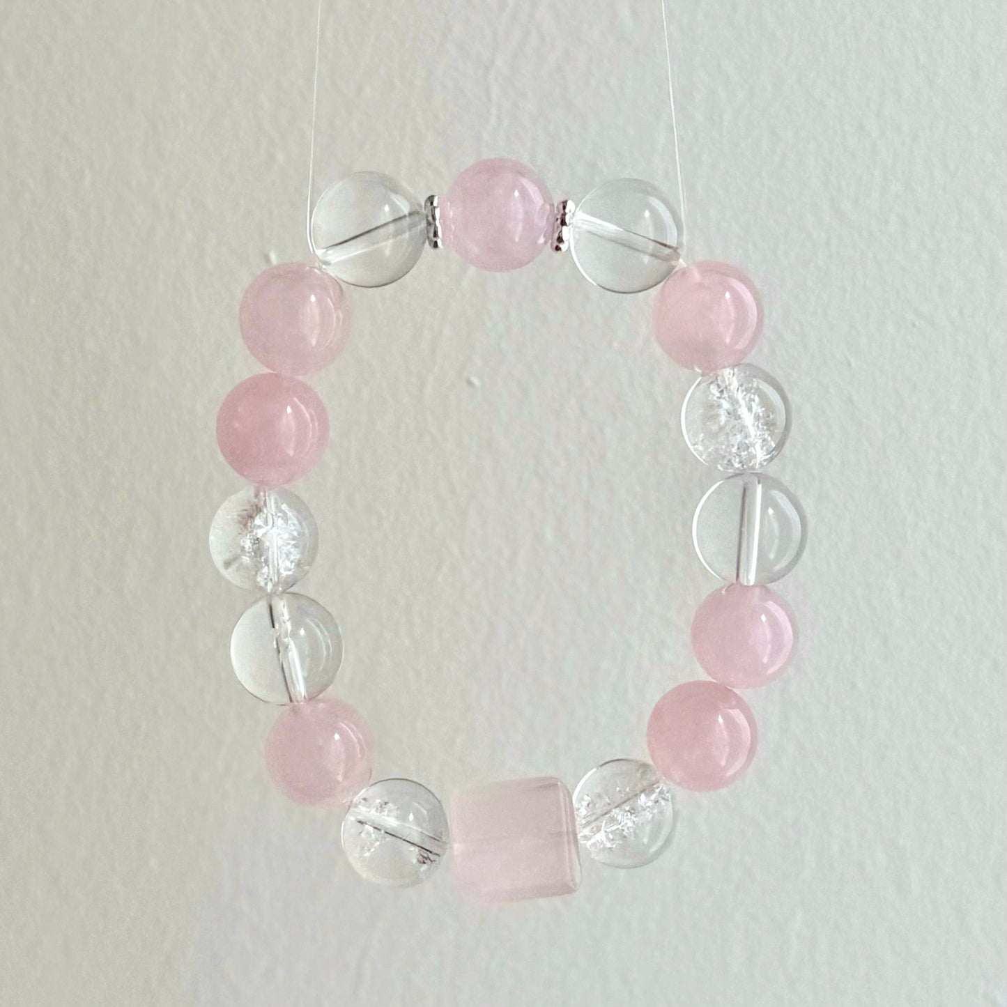 Rose Dreamweaver Bracelet - Ethereal Pink Quartz, Promotes Love & Serenity, Handcrafted Crystal Jewelry