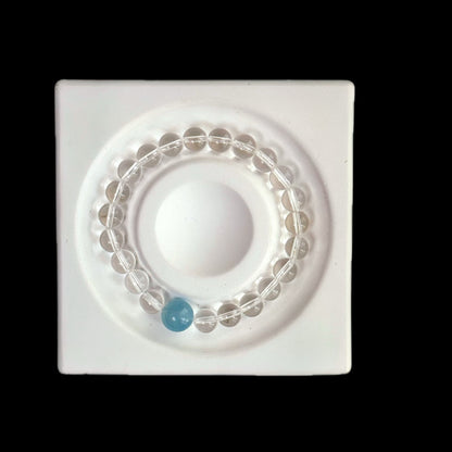 Aetherial Canvas Crystals - Sea Blue & Clear Quartz Bracelet for Serene Style