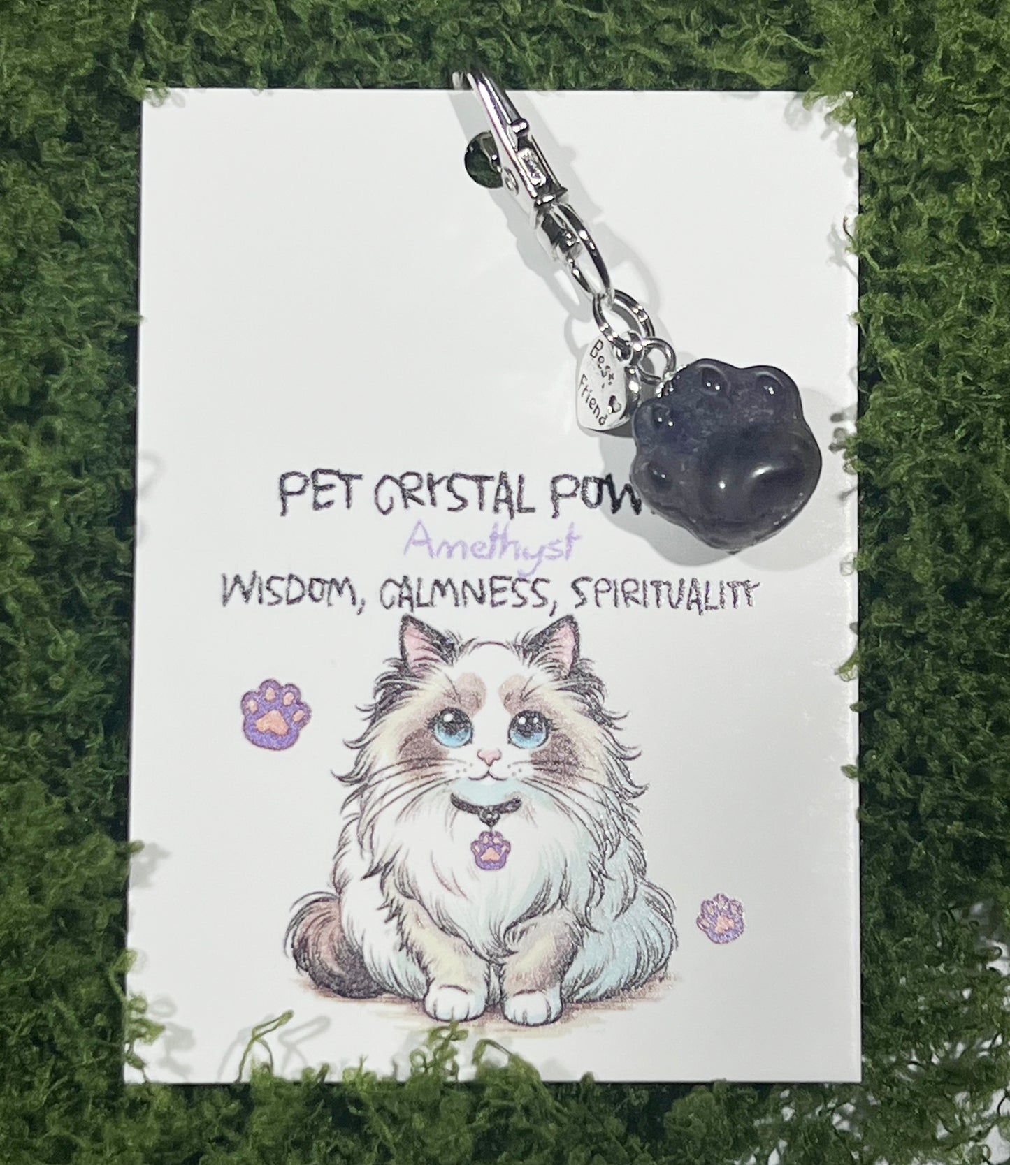 Crystal Cat Paw Pet Pendant - Gentle Comfort for the Soul