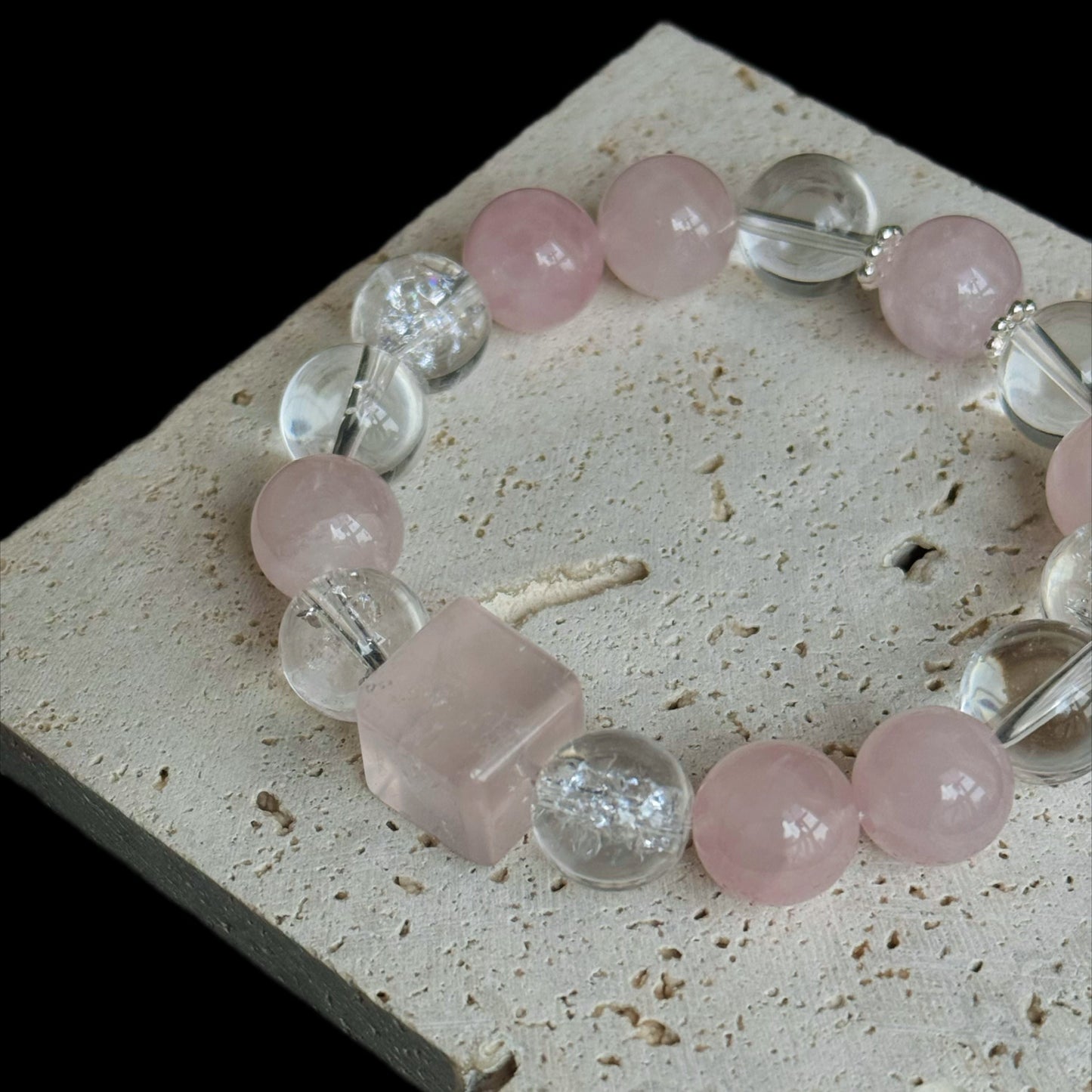 Rose Dreamweaver Bracelet - Ethereal Pink Quartz, Promotes Love & Serenity, Handcrafted Crystal Jewelry