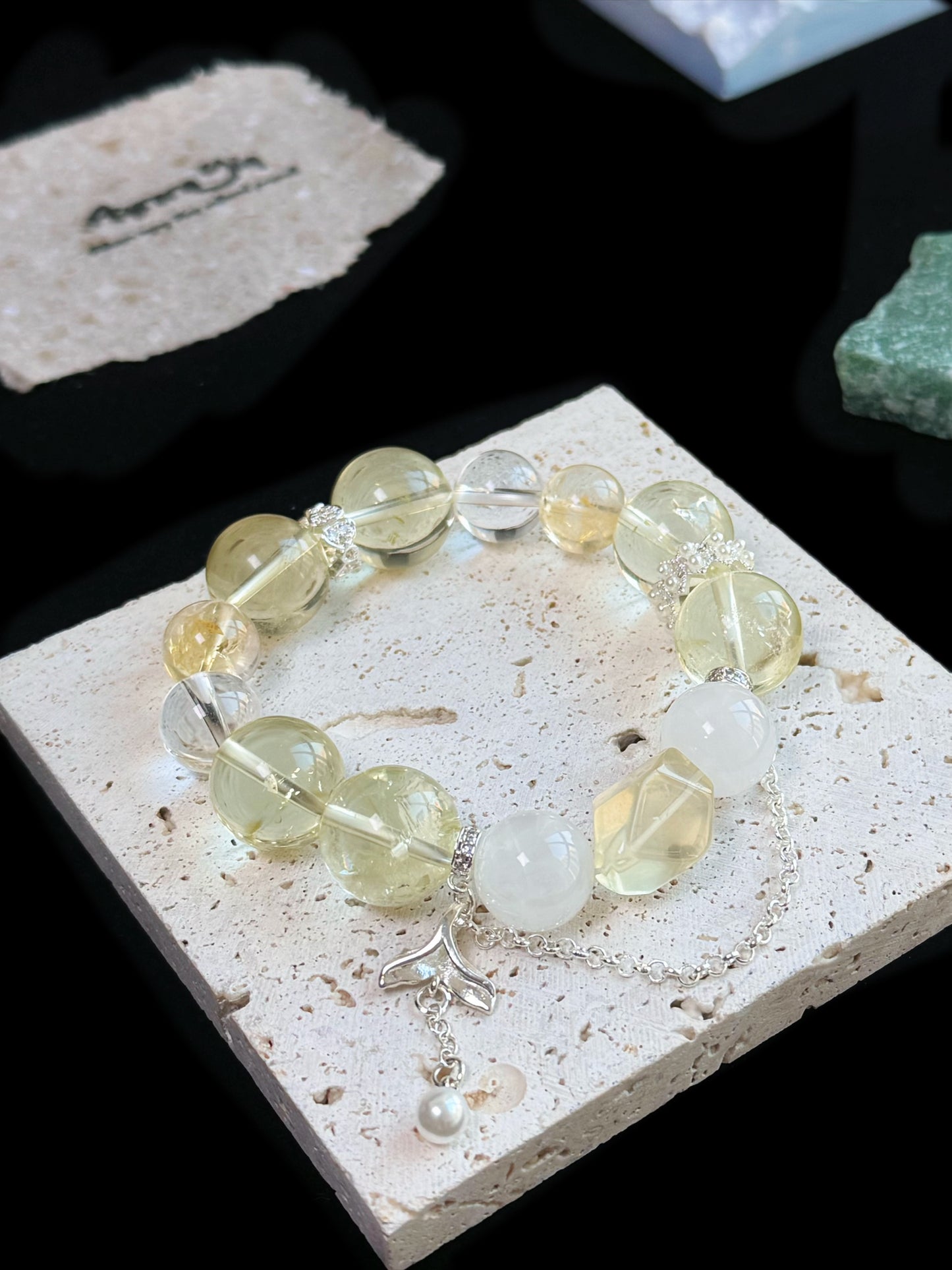 Daisy Wealth Aura Bracelet - Citrine & Clear Quartz, Channel Affluent Energy, Timeless Elegance