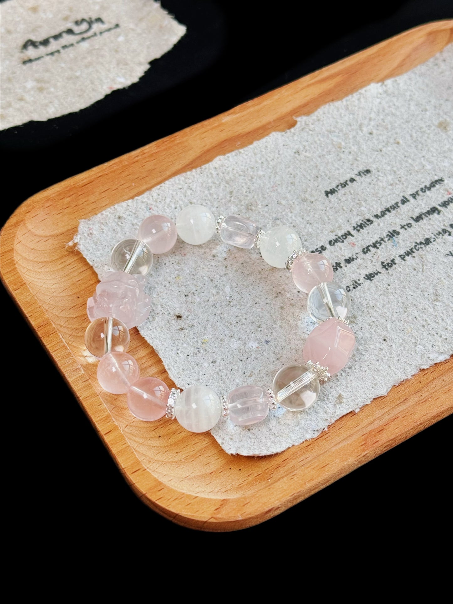 Sakura Fox Dream Crystal Bracelet - Enchanting Pink Quartz & Fox's Eye, Mystical Protection, Timeless Elegance