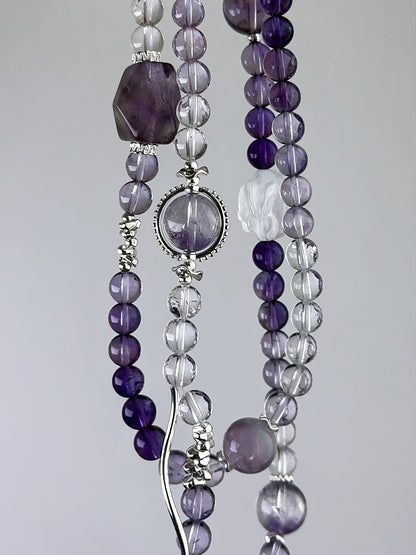 Violet Nebula Whispers Bracelet - Amplify Career Success, Inner Peace, and Spiritual Insight with the Enchanting Amethyst