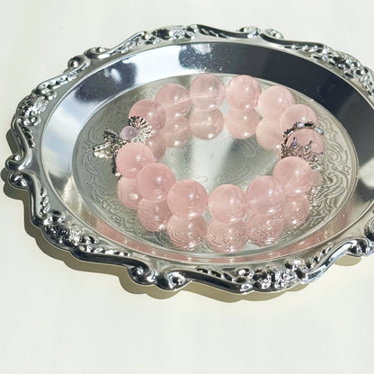 Grapefruit Rose Quartz Bracelet - Fresh & Energizing Crystal Wear