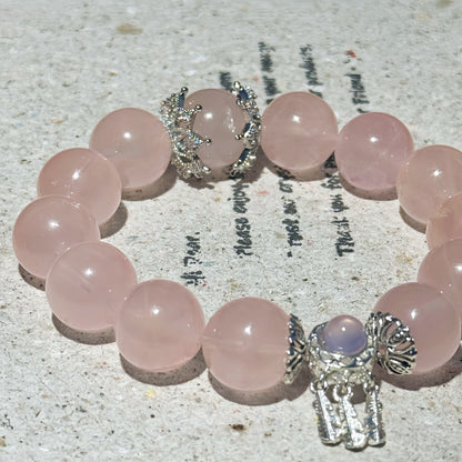 Grapefruit Rose Quartz Bracelet - Fresh & Energizing Crystal Wear