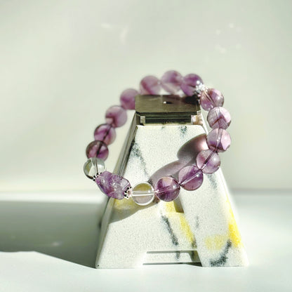 Sky Horizon Amethyst & Clear Quartz Bracelet - Embrace the Cosmic Beauty and Balance of the Skies