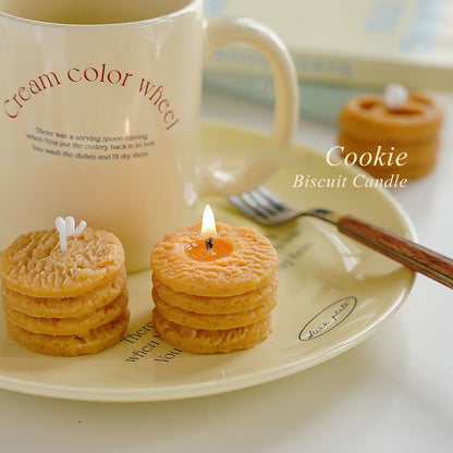 Exquisite Cookie-Shaped Scented Candle - Coffee & Milk Fragrance for Cozy Home Decor