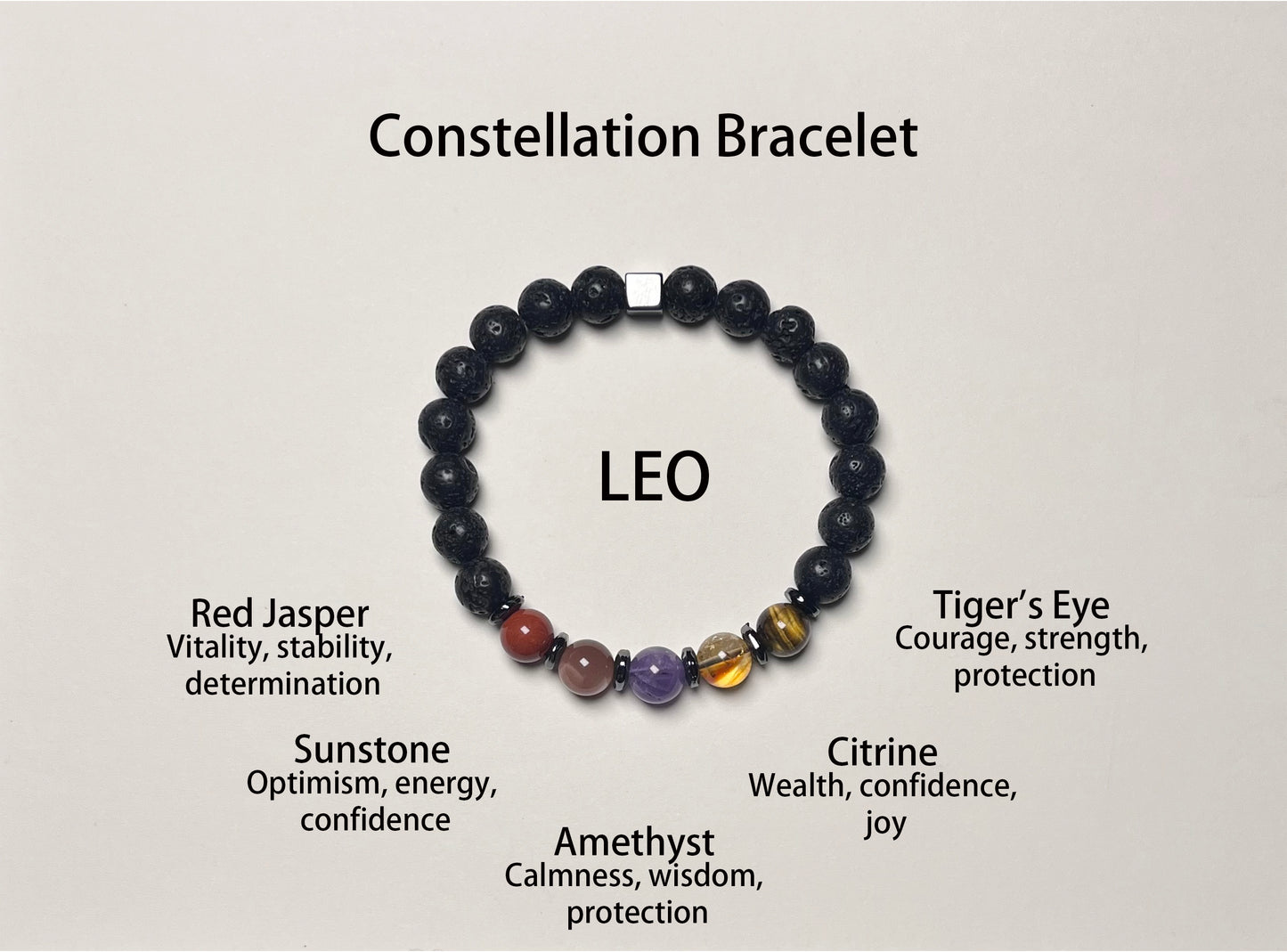 The Power of the Stars, the Light of Protection - Twelve Zodiac Guardian Crystal Bracelets